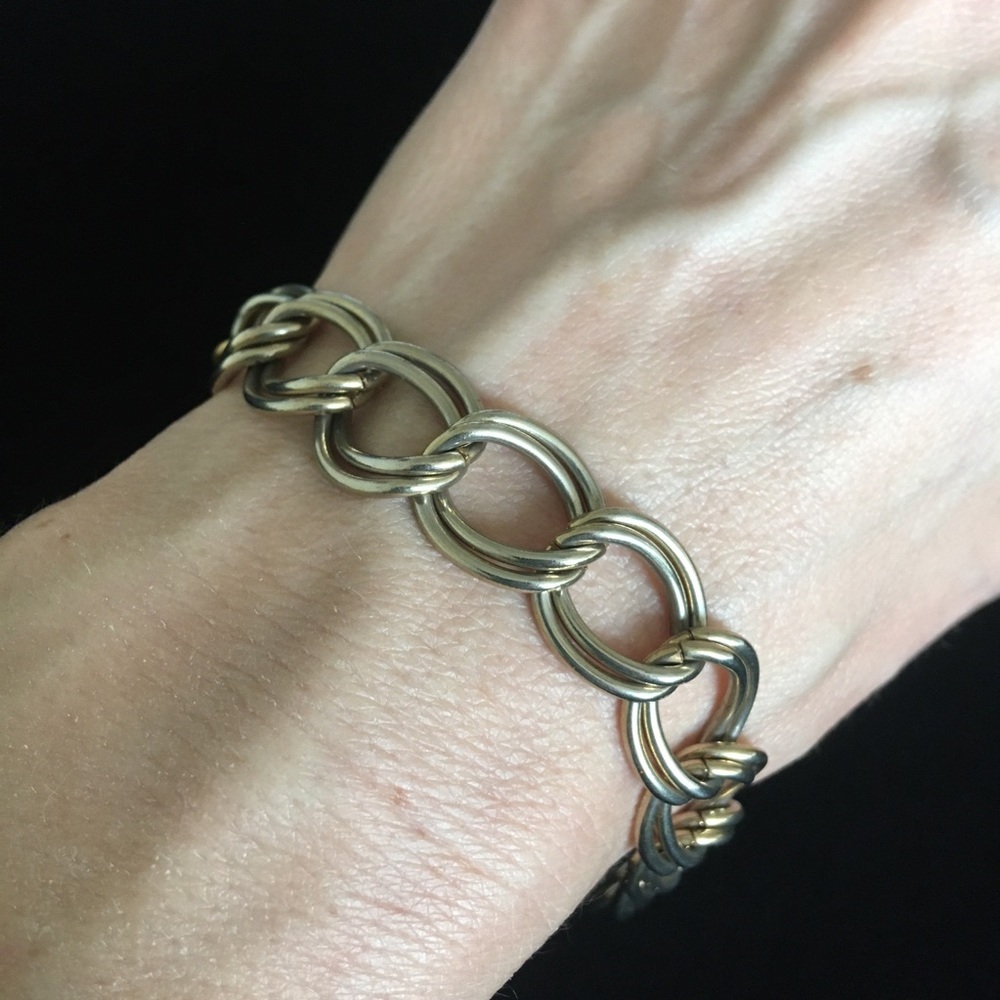 Vintage Gold And Silver Toned Chain Link Bracelet